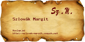 Szlovák Margit névjegykártya
