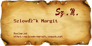 Szlovák Margit névjegykártya