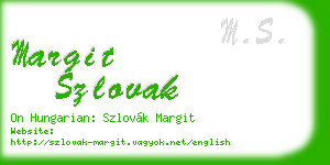 margit szlovak business card