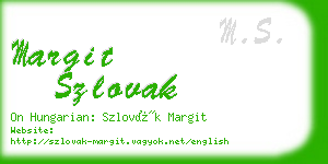 margit szlovak business card